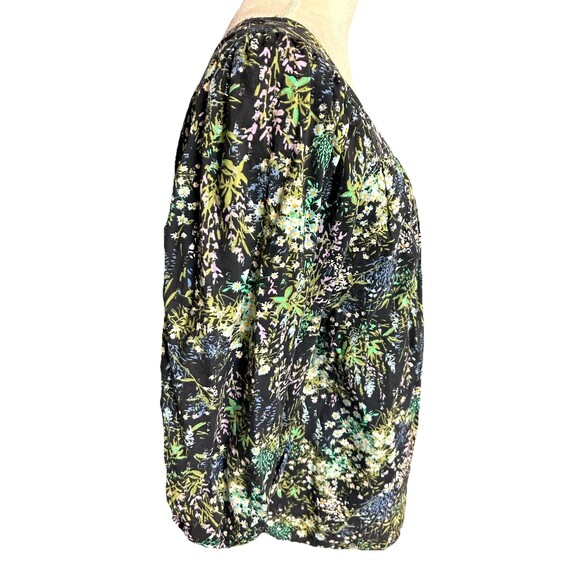 Lauren Conrad Size L Whimsical Peasant Boho Floral Print Square Neck Blouse - Picture 6 of 9